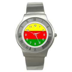 Kurdistan Kurd Kurds Kurdish Flag Stainless Steel Watch by Sapixe