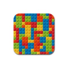 Lego Bricks Pattern Rubber Square Coaster (4 Pack)  by Sapixe