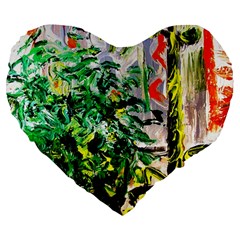 Plant In The Room  Large 19  Premium Flano Heart Shape Cushions by bestdesignintheworld