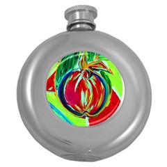 Dscf1458 - Fruits Geometry Round Hip Flask (5 Oz) by bestdesignintheworld