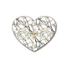 Nature Graphic Motif Pattern Rubber Coaster (heart)  by dflcprints