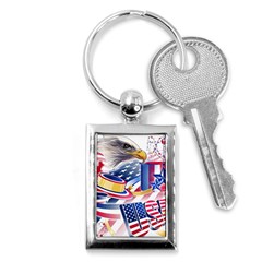 United States Of America Usa  Images Independence Day Key Chains (rectangle)  by Sapixe