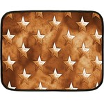 Stars Brown Background Shiny Double Sided Fleece Blanket (Mini)  35 x27  Blanket Back