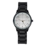 Abstract Architecture Contemporary Stainless Steel Round Watch Front