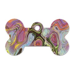 Retro Background Colorful Hippie Dog Tag Bone (two Sides) by Sapixe