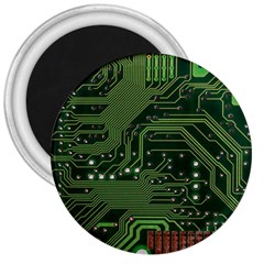 Board Computer Chip Data Processing 3  Magnets by Sapixe