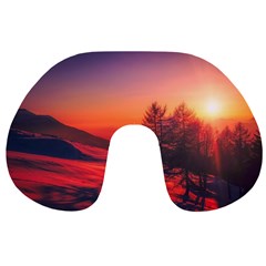 Italy Sunrise Sky Clouds Beautiful Travel Neck Pillows by Simbadda