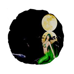 Sexy Mermaid In The Moonlight Standard 15  Premium Flano Round Cushions by StarvingArtisan