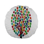 Tree Share Pieces Of The Puzzle Standard 15  Premium Round Cushions Front