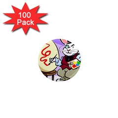 Bunny Easter Artist Spring Cartoon 1  Mini Magnets (100 Pack)  by Simbadda