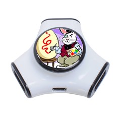 Bunny Easter Artist Spring Cartoon 3-port Usb Hub by Simbadda