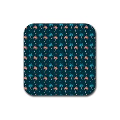 Summer Palms Pattern Rubber Coaster (square)  by TastefulDesigns