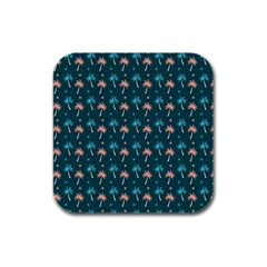 Summer Palms Pattern Rubber Square Coaster (4 Pack)  by TastefulDesigns