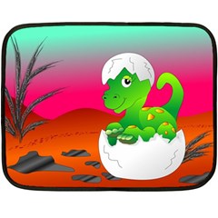 Dinosaur Dino Baby Dino Lizard Fleece Blanket (mini) by Nexatart