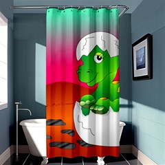 Dinosaur Dino Baby Dino Lizard Shower Curtain 36  X 72  (stall)  by Nexatart