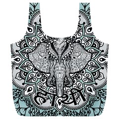 Ornate Hindu Elephant  Full Print Recycle Bags (l)  by Valentinaart