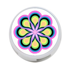 Colorful Feathers Mandala 4-port Usb Hub (one Side) by LoolyElzayat