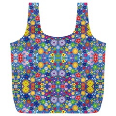Colorful Flowers Full Print Recycle Bags (l)  by LoolyElzayat