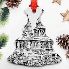 Line Art Architecture Church Ornament (christmas Tree)  by Sapixe