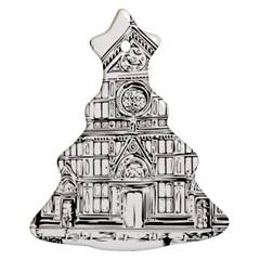 Line Art Architecture Church Italy Christmas Tree Ornament (two Sides) by Sapixe