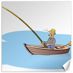 Fishing Fish Fisherman Boat Mare Canvas 16  X 16   by Sapixe