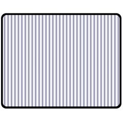 Mattress Ticking Narrow Striped Pattern In Usa Flag Blue And White Fleece Blanket (medium)  by PodArtist