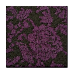 Purple Black Red Fabric Textile Tile Coasters by Sapixe