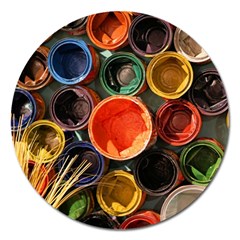 Color Box Colorful Art Artwork Magnet 5  (round) by Nexatart