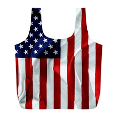 American Usa Flag Vertical Full Print Recycle Bags (l)  by FunnyCow