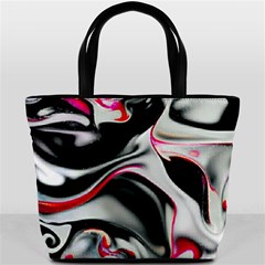 Pink And Black Smokey Design By Kiekie Strickland Bucket Bags by flipstylezfashionsLLC