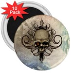 Awesome Creepy Skull With  Wings 3  Magnets (10 pack)  Front