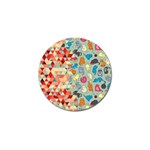 Hipster Triangles And Funny Cats Cut Pattern Golf Ball Marker (4 pack) Front