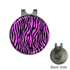 Zebra Stripes Pattern Trend Colors Black Pink Hat Clips With Golf Markers by EDDArt