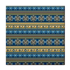 Vintage Border Wallpaper Pattern Blue Gold Face Towel by EDDArt