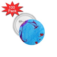 Hearts And Blue 1 75  Buttons (100 Pack)  by snowwhitegirl