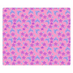 Pink Star Blue Hats Double Sided Flano Blanket (small)  by snowwhitegirl