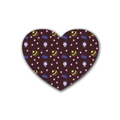 Cakes And Sundaes Chocolate Rubber Coaster (heart)  by snowwhitegirl