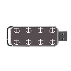 Grey Anchors Portable Usb Flash (one Side) by snowwhitegirl