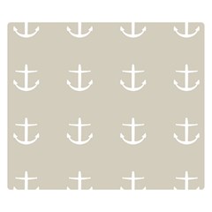 Lt Grey Anchors Double Sided Flano Blanket (small)  by snowwhitegirl