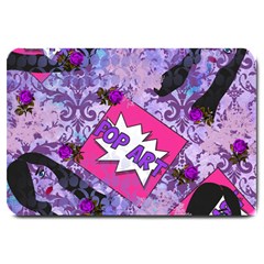 Purple Retro Pop Large Doormat  by snowwhitegirl