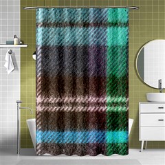 Blue Plaid Flannel Shower Curtain 48  X 72  (small)  by snowwhitegirl
