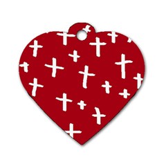 Red White Cross Dog Tag Heart (two Sides) by snowwhitegirl