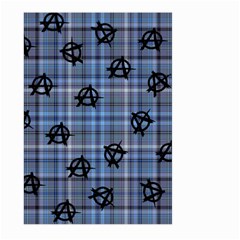Blue  Plaid Anarchy Large Garden Flag (two Sides) by snowwhitegirl