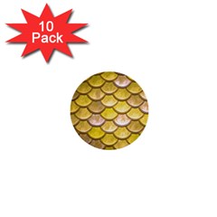 Yellow  Mermaid Scale 1  Mini Buttons (10 Pack)  by snowwhitegirl