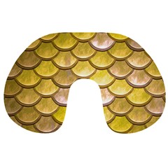 Yellow  Mermaid Scale Travel Neck Pillows by snowwhitegirl