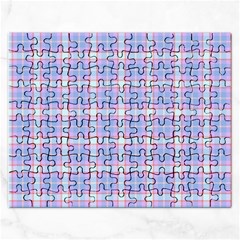 Pink Blue Plaid Rectangular Jigsaw Puzzl by snowwhitegirl
