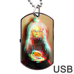 Eating Lunch 3d Dog Tag Usb Flash (one Side) by snowwhitegirl