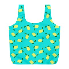 Lemons Blue Full Print Recycle Bag (l) by snowwhitegirl