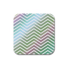 Ombre Zigzag 02 Rubber Square Coaster (4 Pack)  by snowwhitegirl
