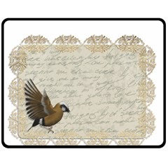 Tag Bird Fleece Blanket (medium)  by vintage2030
